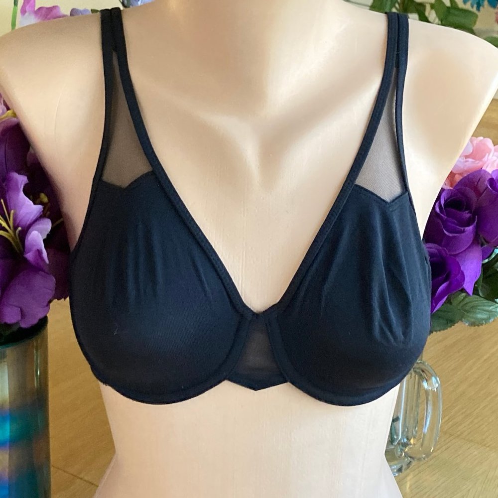 1122 Wacoal Body 36C BLACK Seamless Molded Cup Underwire Bra #65115